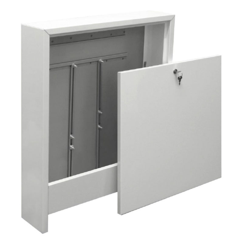 Aufputz - Verteilerschrank - Farbe weiß - für 4 - 6 Heizkreise 110 mm tief