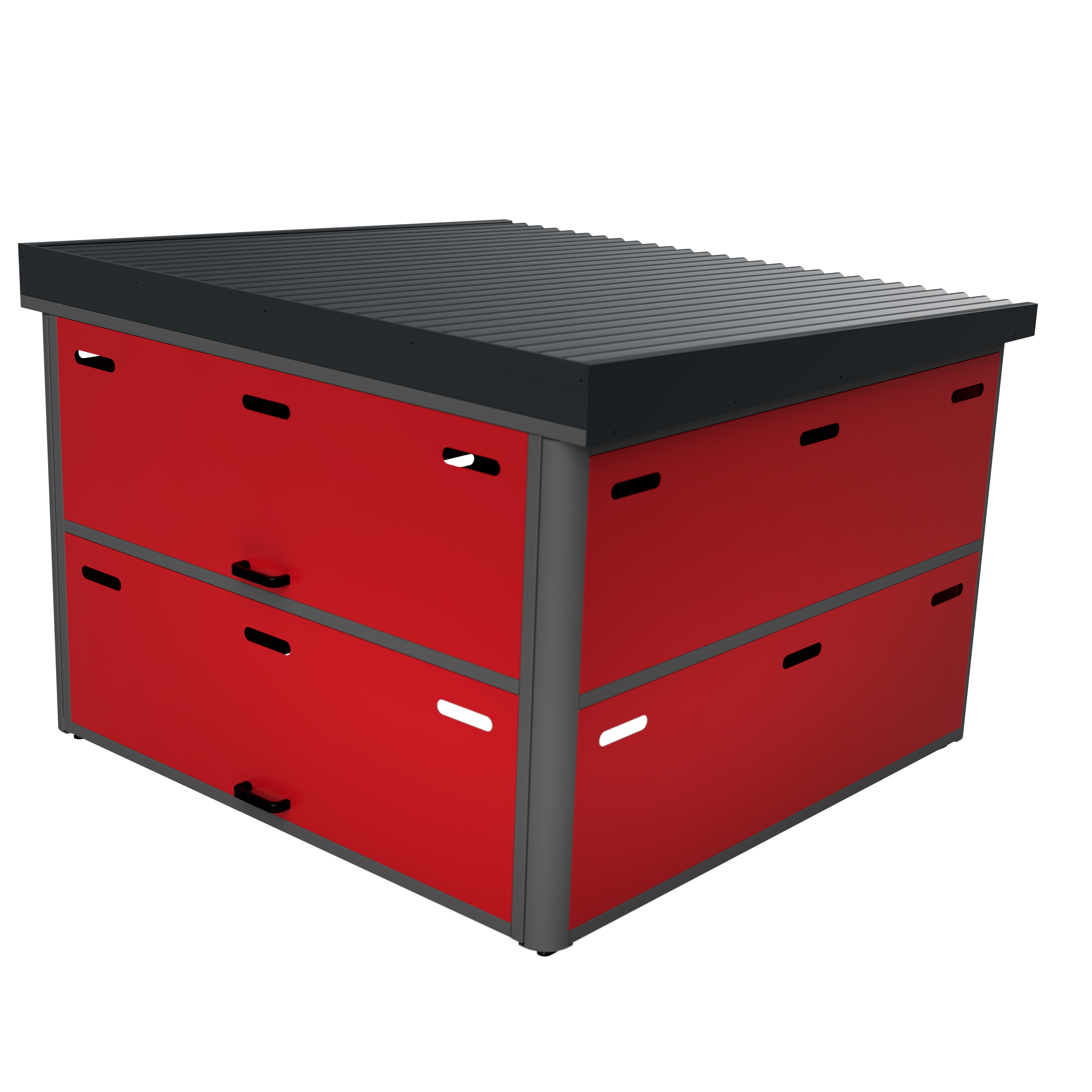 Fahrradgarage für 4 Fahrräder, abschließbar, pulverbeschichtetes Stahlblech, Made in Germany