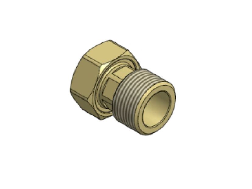 Verschraubung gerade ohne Dimensionsreduktion, mit 3/4" Überwurfmutter auf 3/4" AG