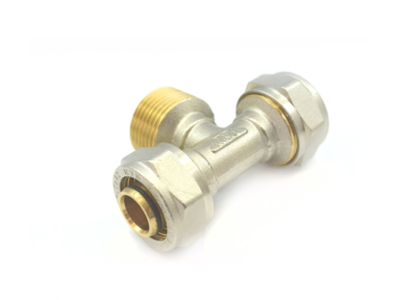 Schraub T-Stück mit Aussengewinde DVGW 26x3 - 3/4" - 26x3