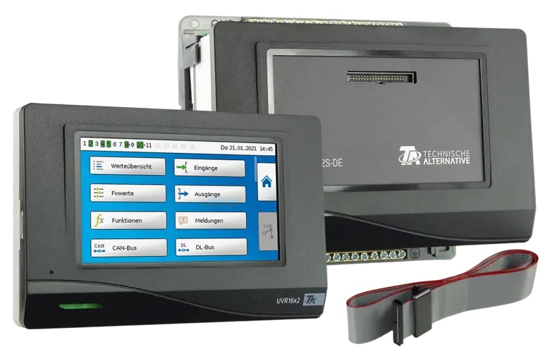 Technische Alternative frei programmierbarer Universalregler UVR 16x2 S-DE Display abgesetzt