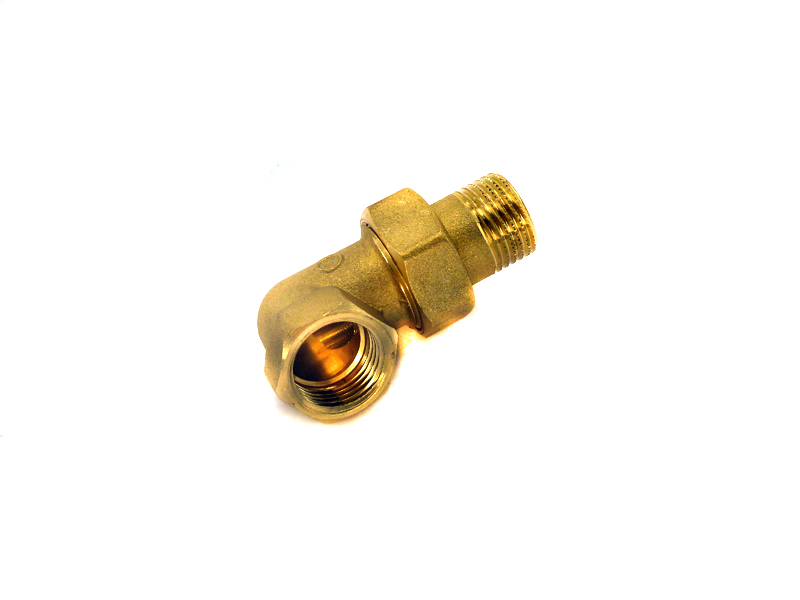 Messing Winkel-Verschraubung 1/2" IG x 1/2" AG, konisch dichtend mit O-Ring