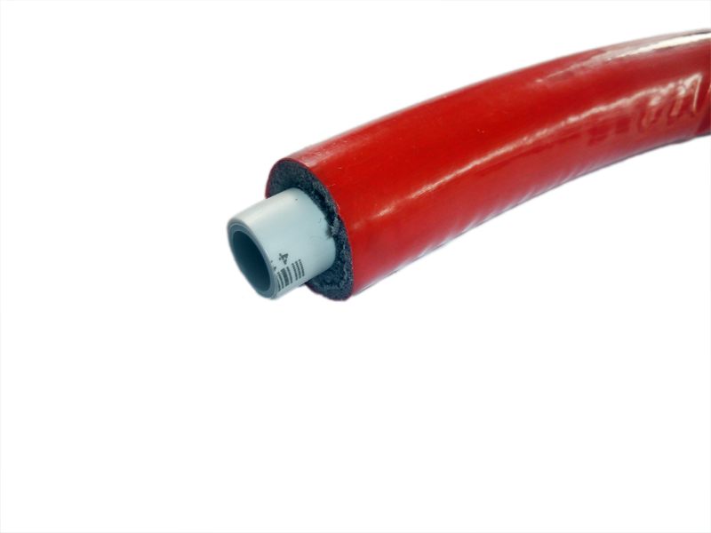 50 m Rolle Aluverbundrohr Mehrschichtverbundrohr Isoliert DVGW 26x3 mm / Isolierstärke 10 mm / Rot